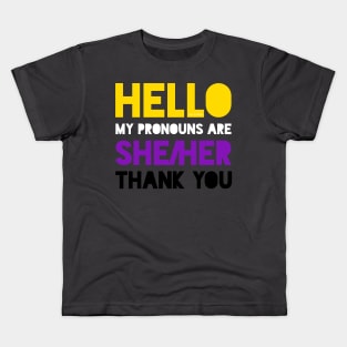 My pronouns are she/her Kids T-Shirt